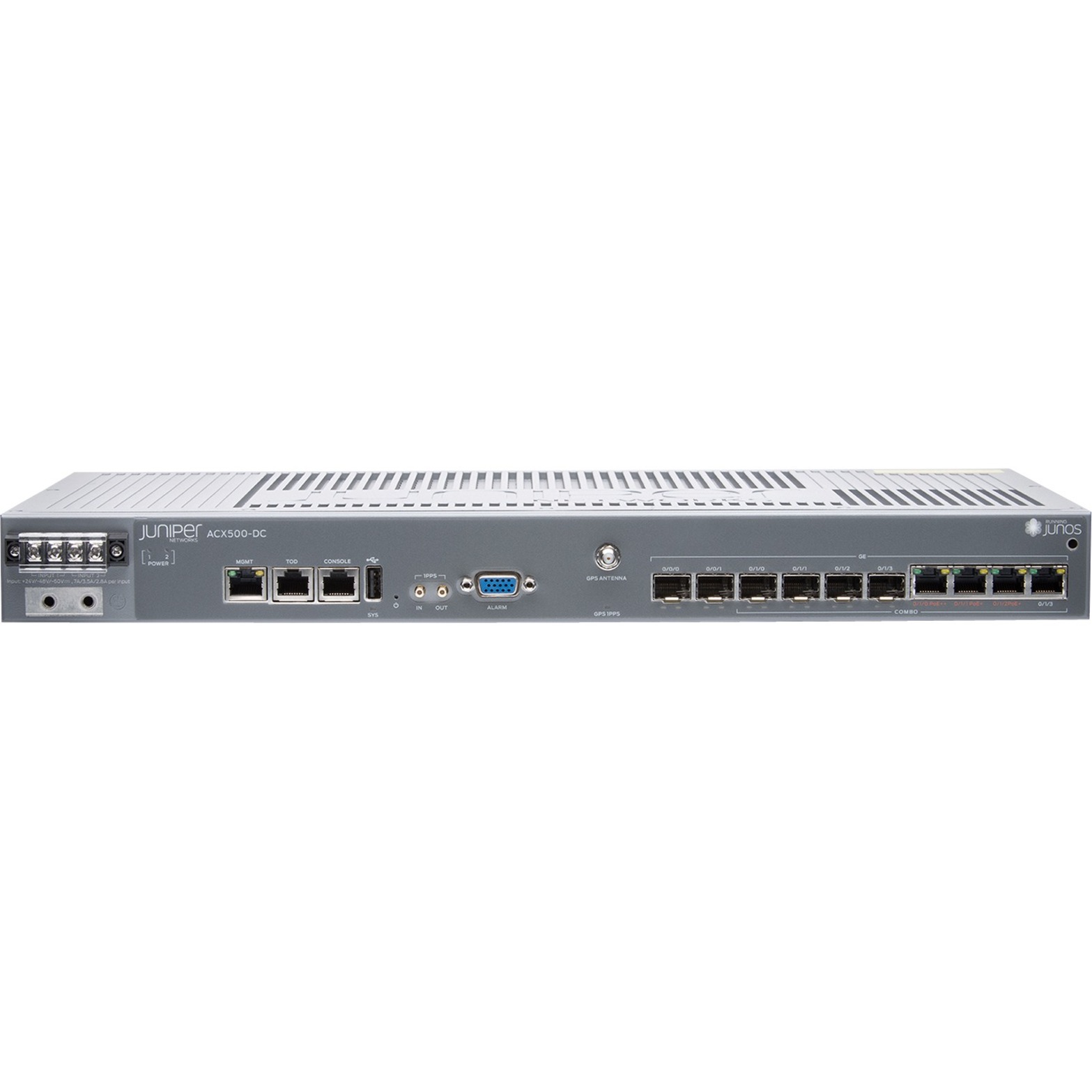 Juniper ACX500 Router - 4 Ports - PoE Ports - Management Port - 6 - Gigabit Ethernet - 1U - Rack-mountable - 1 Year