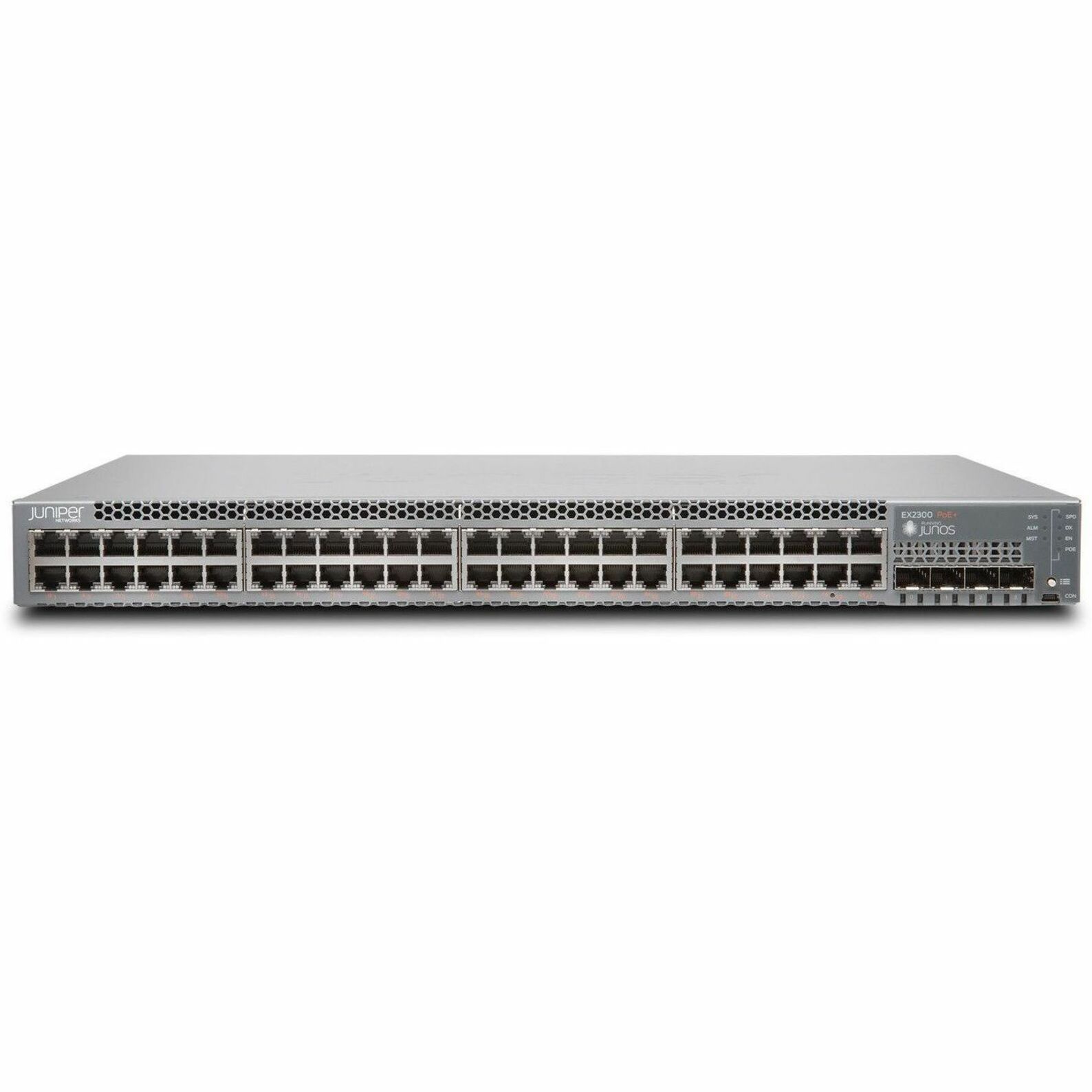 Juniper EX2300 Ethernet Switch - 48 Ports - Manageable - 10 Gigabit Ethernet, Gigabit Ethernet - 10/100/1000Base-TX, 10GBase-X - 4 Layer Supported - Modular - Optical Fiber, Twisted Pair - 1U - Rack-mountable, Wall Mountable, Desktop