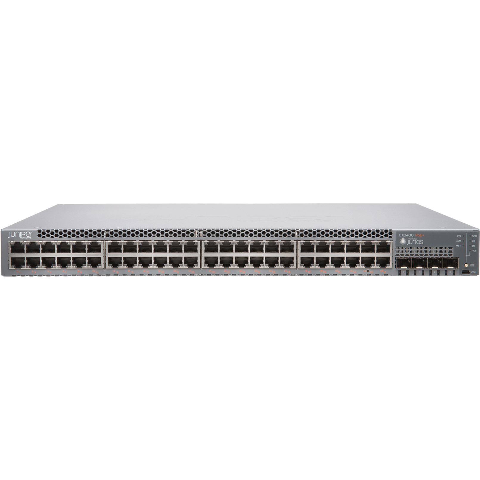 Juniper EX3400-48T Layer 3 Switch - 48 Ports - Manageable - Gigabit Ethernet, 10 Gigabit Ethernet, 40 Gigabit Ethernet - 40GB