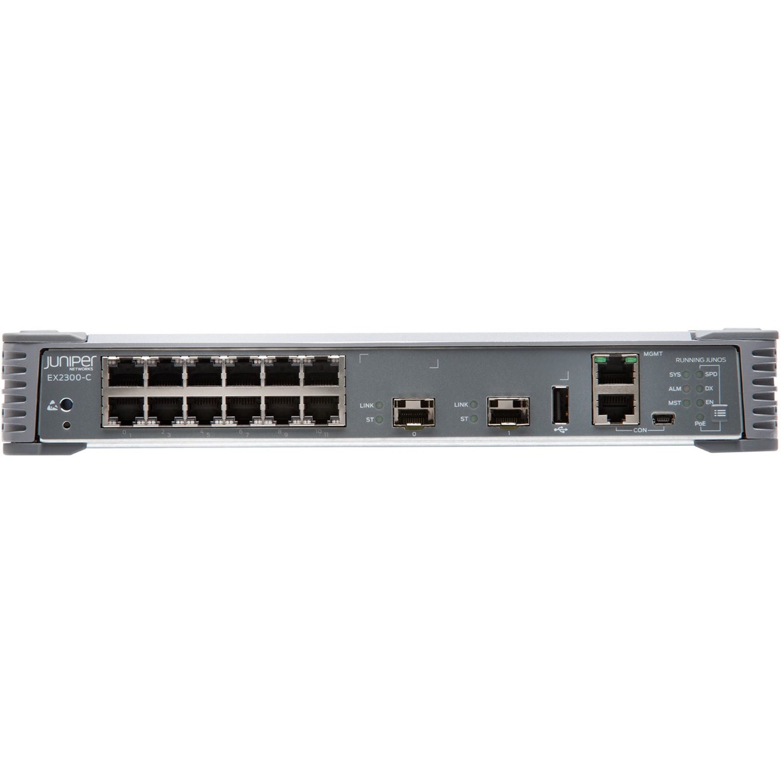 Juniper EX2300-C Compact Ethernet Switch - 12 Ports - Manageable - Gigabit Ethernet, 10 Gigabit Ethernet - 10/100/1000Base-T,
