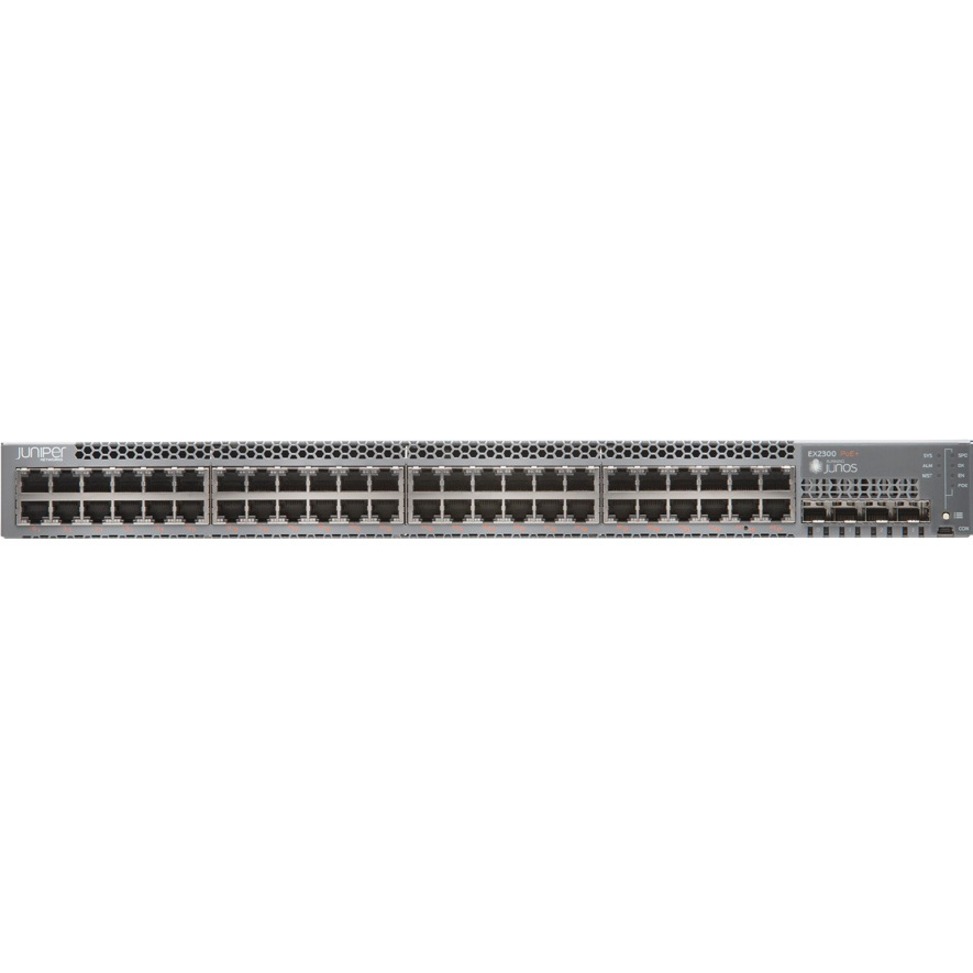 Juniper EX2300-48P Layer 3 Switch - 48 Ports - Manageable - Gigabit Ethernet - 10/100/1000Base-T - 3 Layer Supported - Modular - Twisted Pair, Optical Fiber - 1U - Desktop, Rack-mountable - Lifetime Limited Warranty - TAA Compliant