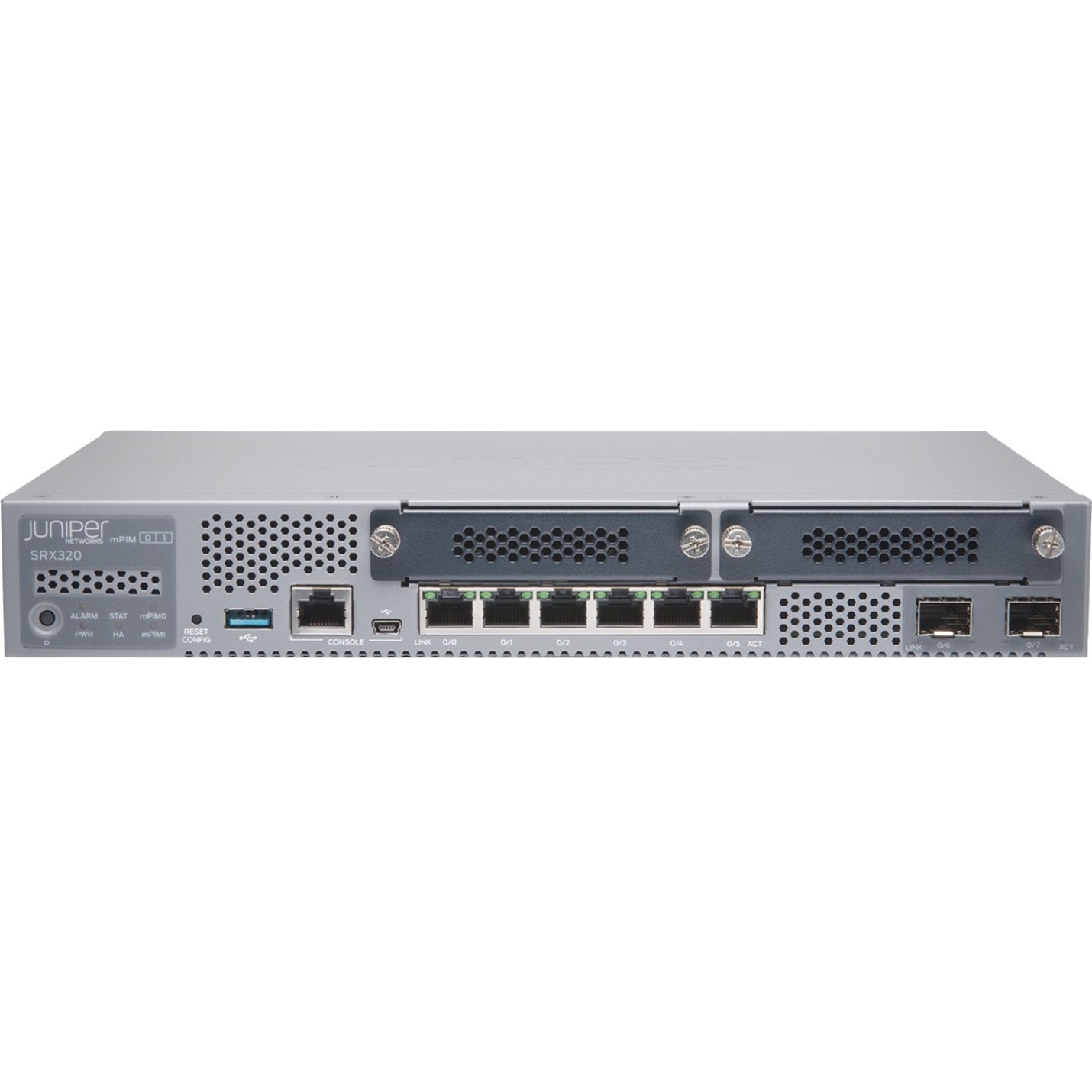 Juniper SRX320 Router - 6 Ports - PoE Ports - Management Port - 4 - Gigabit Ethernet - Desktop - 1 Year