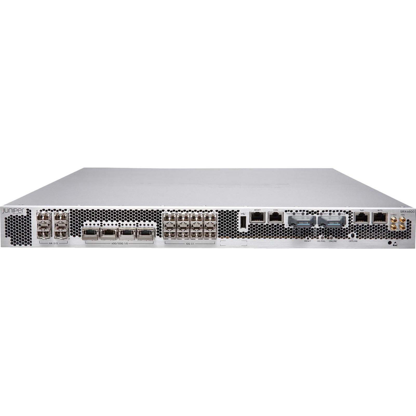 Juniper SRX4600 Services Gateway - Management Port - 12 - 100 Gigabit Ethernet - 1U - Rack-mountable - 1 Year