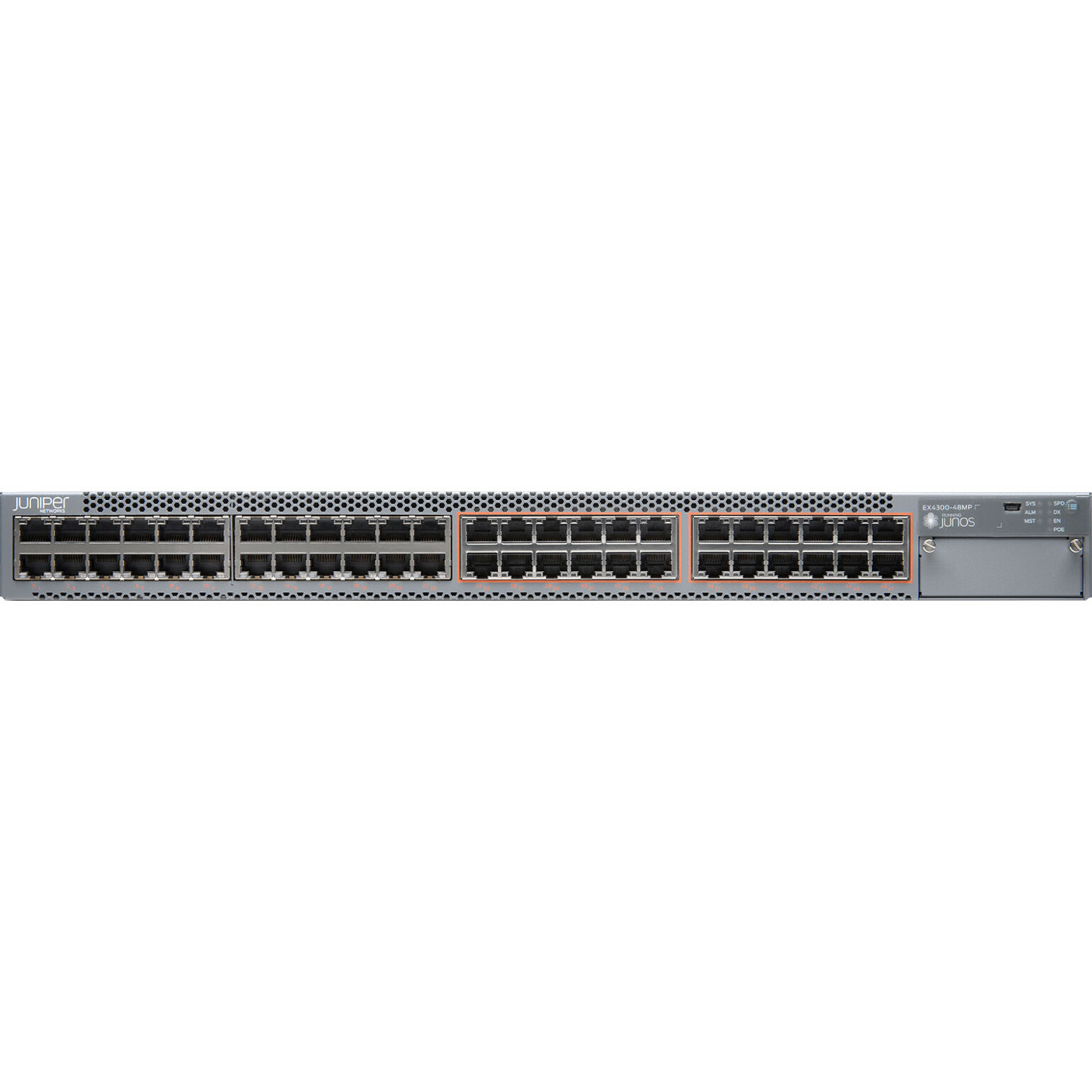 Juniper EX4300-48MP Layer 3 Switch - 48 Ports - Manageable - 3 Layer Supported - Modular - Twisted Pair, Optical Fiber - 1U -