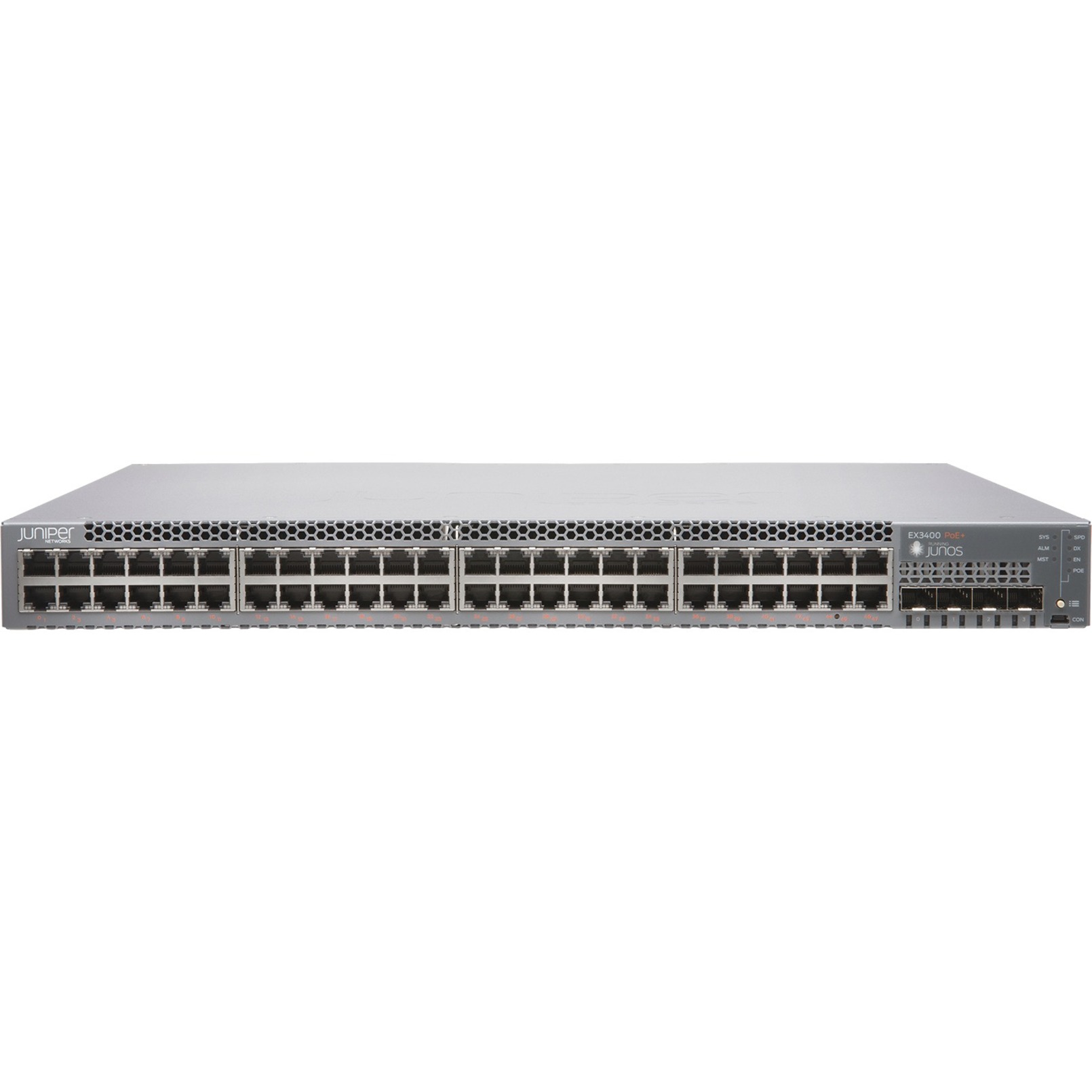Juniper EX3400-48T Ethernet Swtich - 48 Ports - Manageable - 3 Layer Supported - Modular - Twisted Pair, Optical Fiber - 1U - Rack-mountable, Wall Mountable - 5 Year Limited Warranty