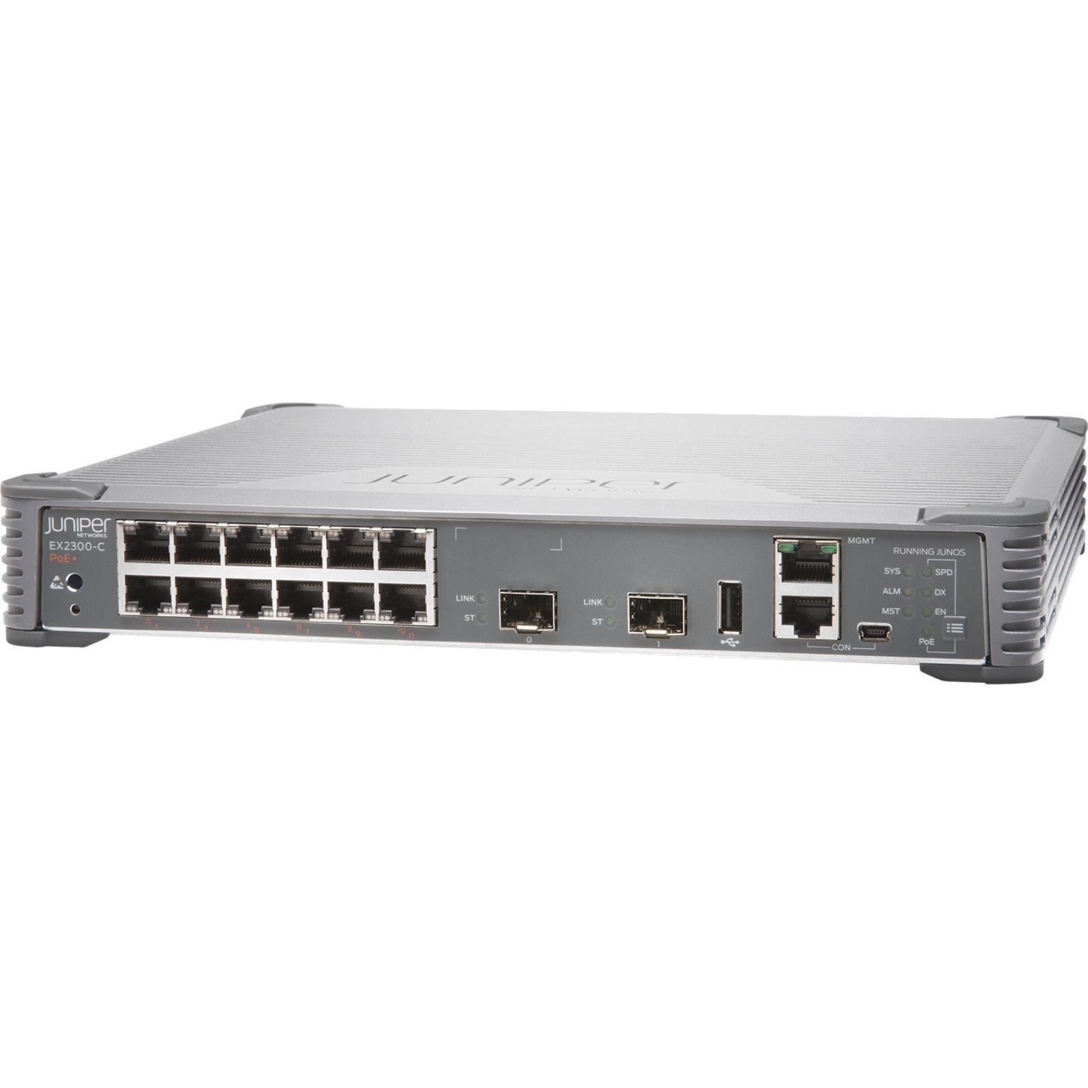 Juniper EX2300-C Compact Ethernet Switch - 12 Ports - Manageable - Gigabit Ethernet, 10 Gigabit Ethernet - 10/100/1000Base-T,