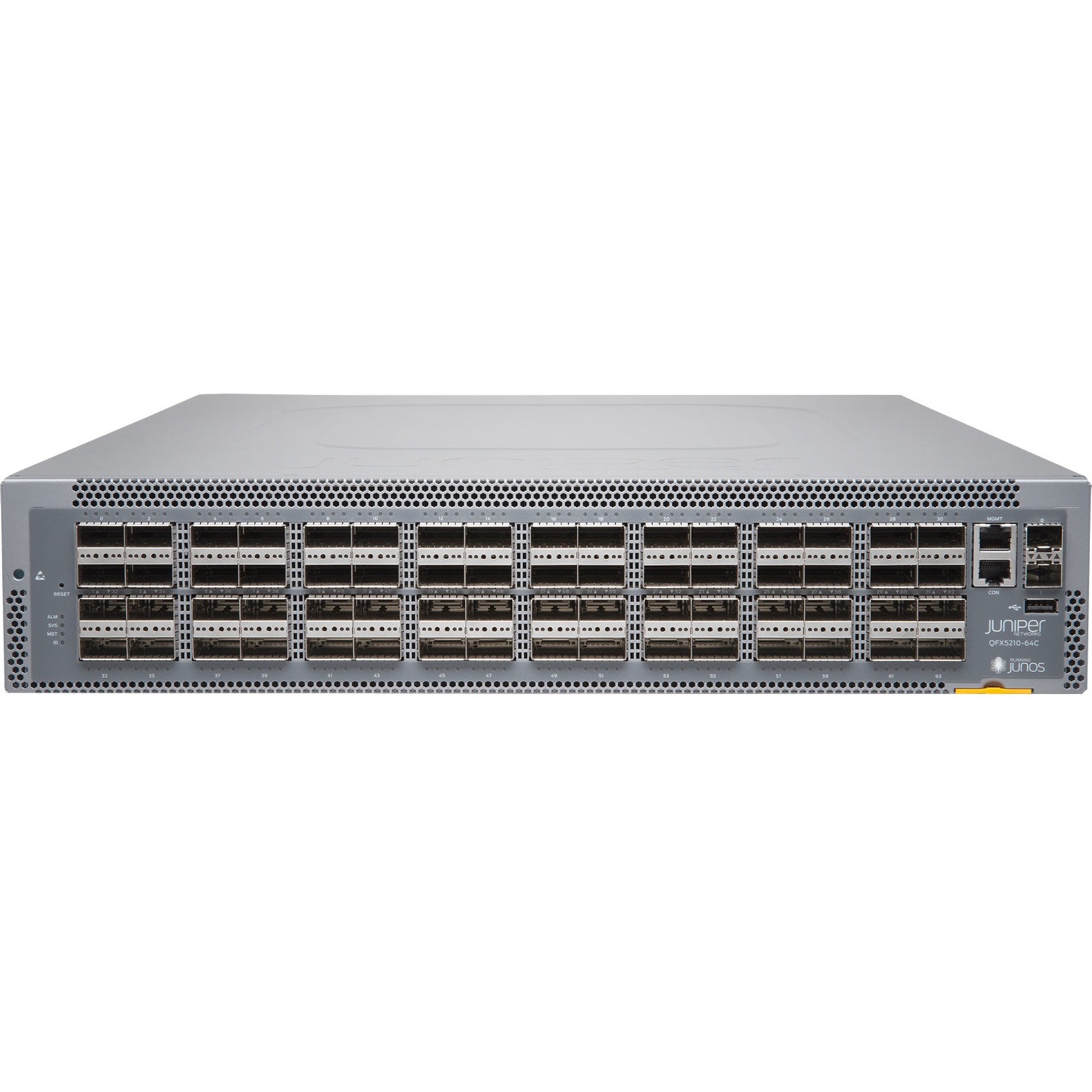 Juniper QFX5210-64C Ethernet Switch - Manageable - 3 Layer Supported - Modular - 960 W Power Consumption - Optical Fiber - 2U - Rack-mountable - 1 Year Limited Warranty