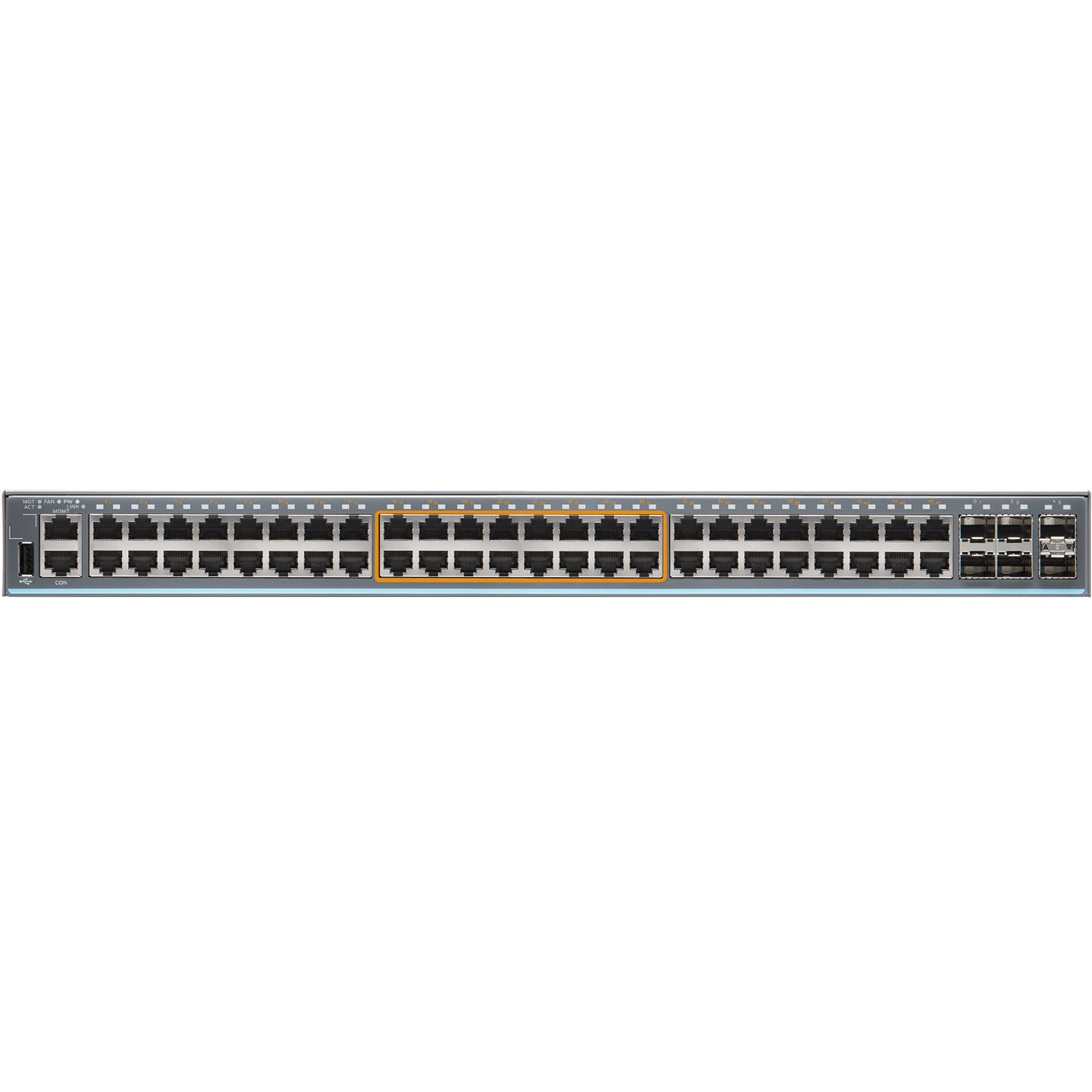 Juniper EX2300 EX2300-48MP Ethernet Switch - 48 Ports - Manageable - Gigabit Ethernet, 2.5 Gigabit Ethernet, 10 Gigabit Ethernet - 10/100/1000Base-T, 2.5GBase-T, 10GBase-X - 3 Layer Supported - Modular - 265 W Power Consumption - 740 W PoE Budget - Twisted Pair, Optical Fiber - PoE Ports - 1U - Desktop, Rack-mountable - Lifetime Limited Warranty - TAA Compliant