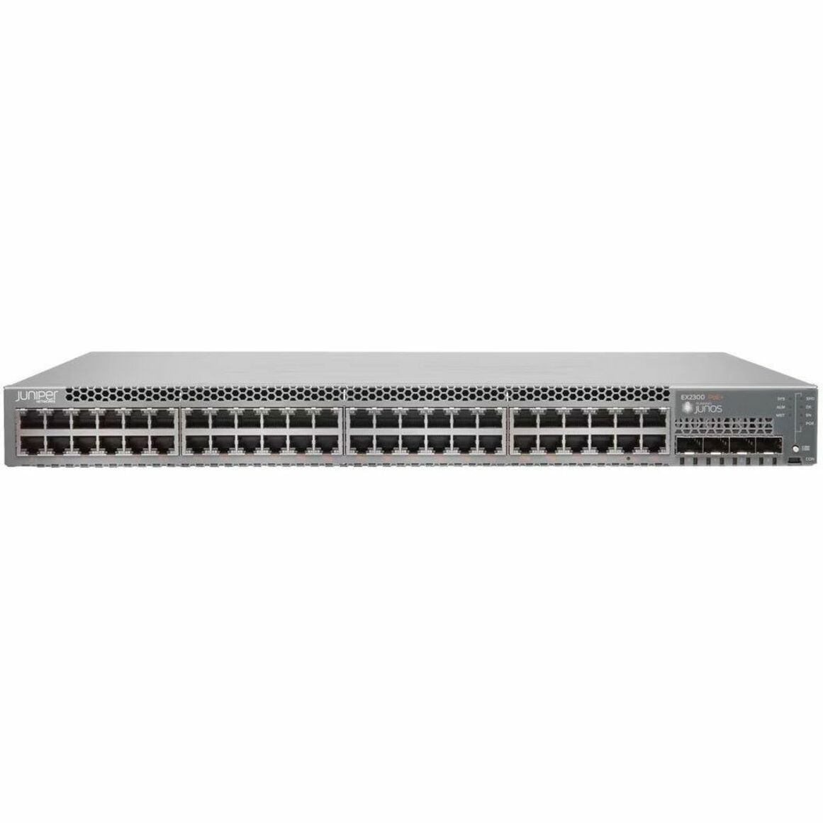 Juniper EX2300 Ethernet Switch - 48 Ports - Manageable - Gigabit Ethernet, 2.5 Gigabit Ethernet, 10 Gigabit Ethernet - 10/100/1000Base-T, 2.5GBase-T, 10GBase-X - 3 Layer Supported - Modular - Twisted Pair, Optical Fiber - 1U - Rack-mountable, Wall Mountable, Desktop - Lifetime Limited Warranty