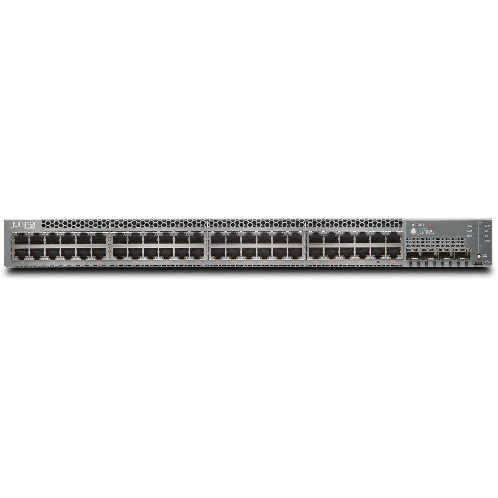 Juniper EX2300 Ethernet Switch - 48 Ports - Manageable - 10 Gigabit Ethernet, Gigabit Ethernet - 10/100/1000Base-TX, 10GBase-X - 4 Layer Supported - Modular - Optical Fiber, Twisted Pair - 1U - Rack-mountable, Wall Mountable, Desktop