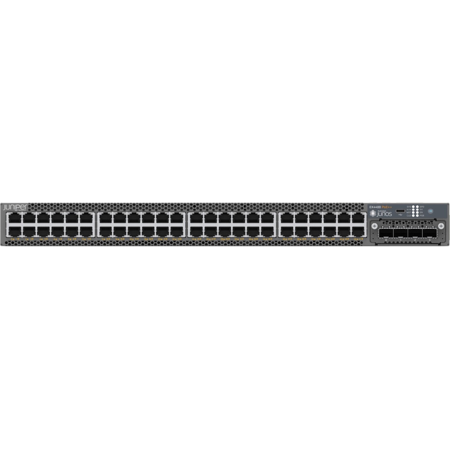 Juniper EX4400-48P Ethernet Switch - 48 Ports - Manageable - 3 Layer Supported - Modular - Twisted Pair, Optical Fiber - PoE Ports - 1U - Rack-mountable - TAA Compliant