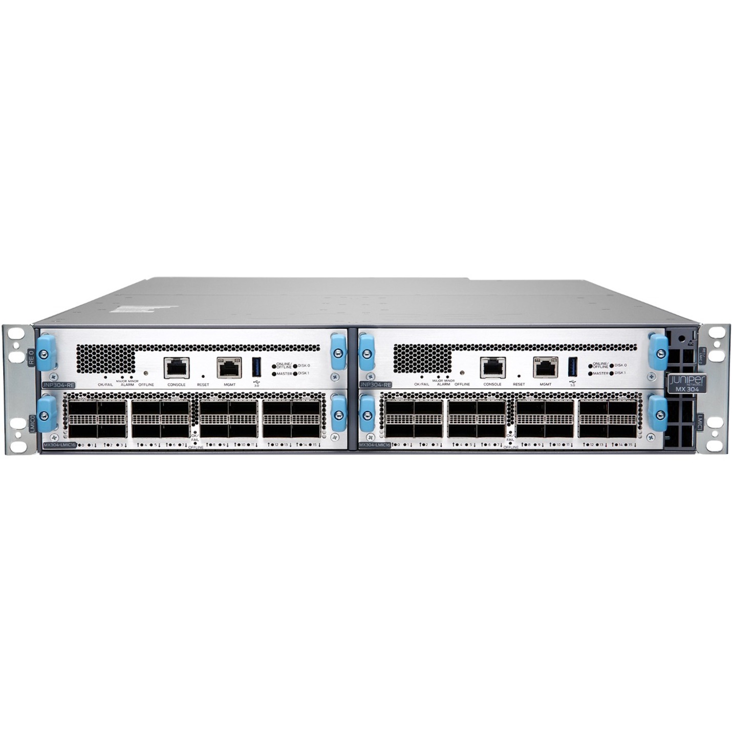 Juniper MX304-PREM Router Chassis - 400 Gigabit Ethernet - 2U - Rack-mountable - 1 Year