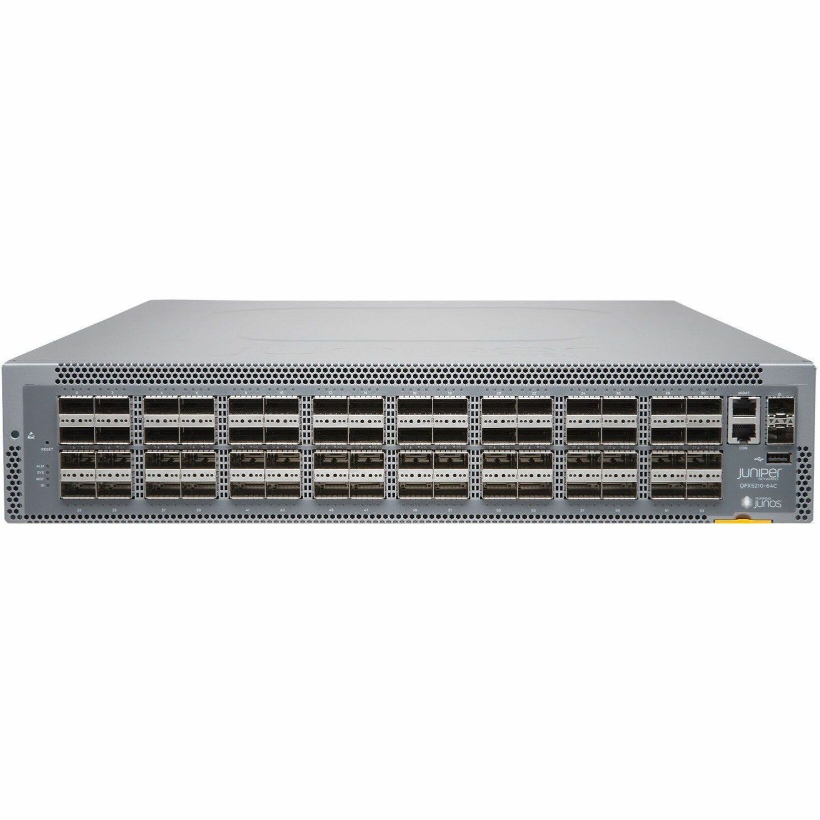 Juniper QFX5210-64C Ethernet Switch - Manageable - 100 Gigabit Ethernet - 100GBase-X - 3 Layer Supported - Modular - 450 W Power Consumption - Optical Fiber - 1U - Rack-mountable, Compact - 1 Year Limited Warranty