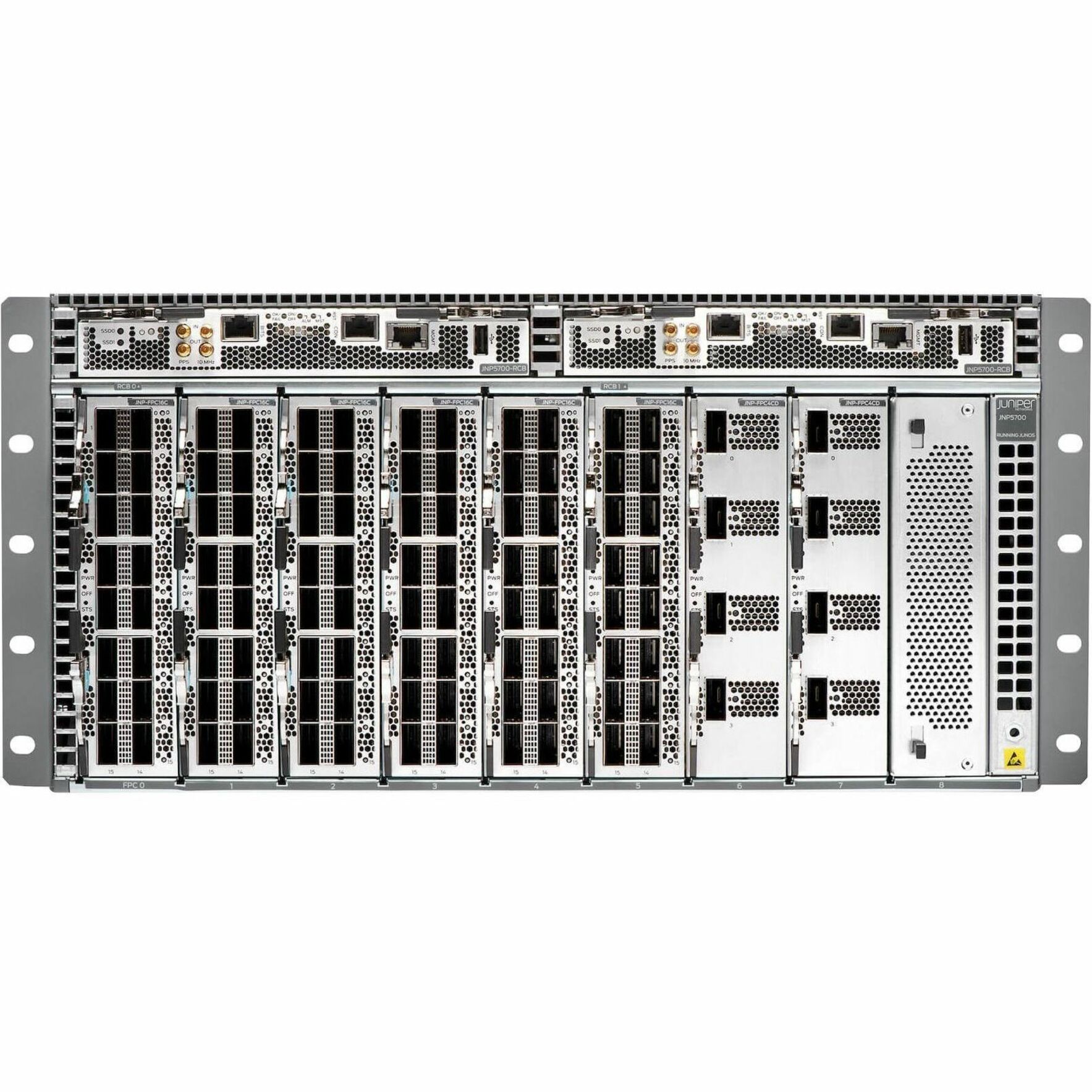 Juniper QFX5700 Ethernet Switch - Manageable - 400 Gigabit Ethernet - 3 Layer Supported - Modular - 3000 W Power Consumption - Optical Fiber - 5U - Rack-mountable - 1 Year Limited Warranty - TAA Compliant