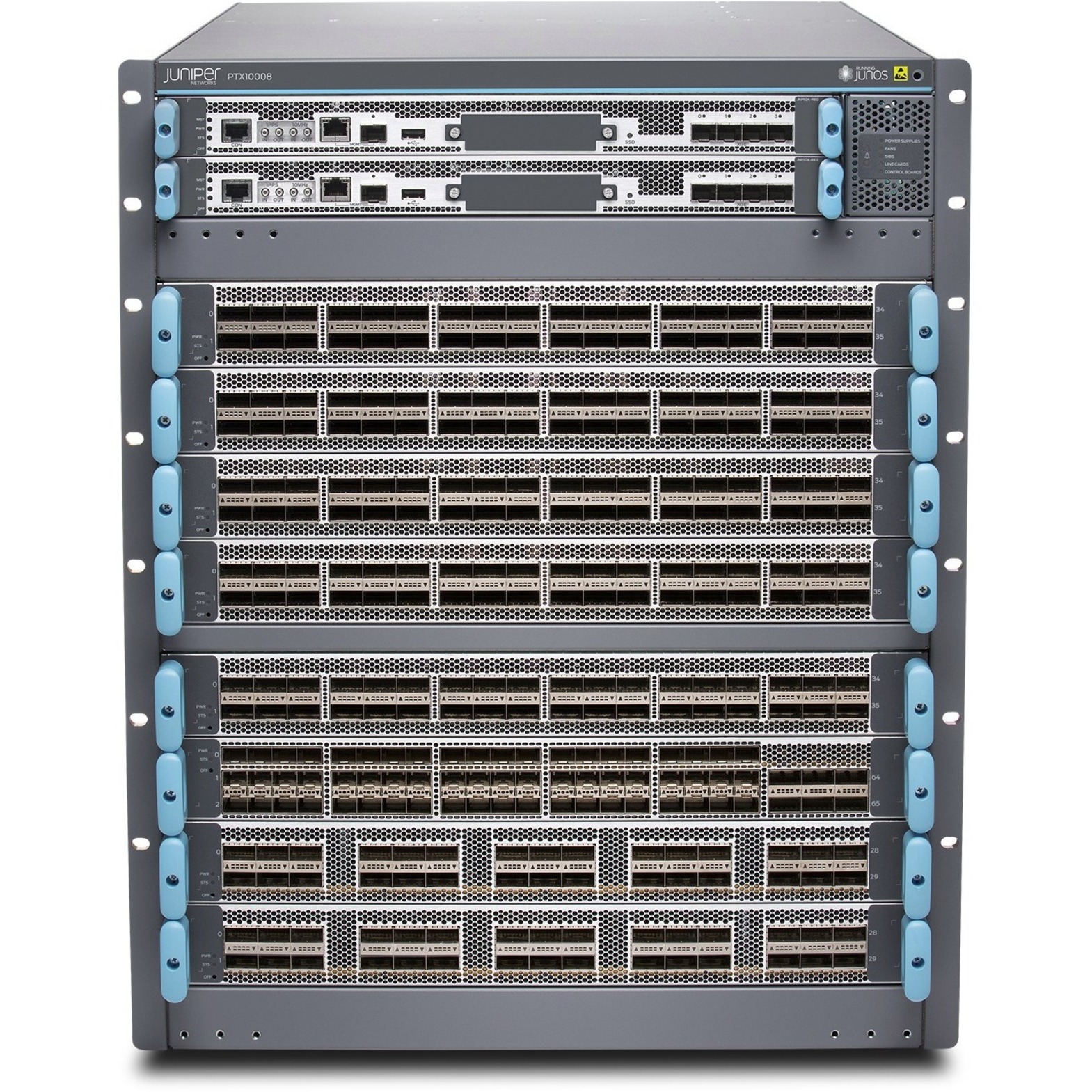Juniper PTX10016 Router Chassis - 16 - 400 Gigabit Ethernet - 21U - Rack-mountable