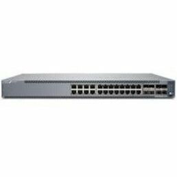 Juniper EX4100-24P Ethernet Switch - 24 Ports - Manageable - 10 Gigabit Ethernet, Gigabit Ethernet, 25 Gigabit Ethernet - 10/100/1000Base-T, 10GBase-X, 25GBase-X - 3 Layer Supported - Modular - 740 W PoE Budget - Optical Fiber, Twisted Pair - PoE Ports - 1U - Rack-mountable, Wall Mountable - Lifetime Limited Warranty - TAA Compliant