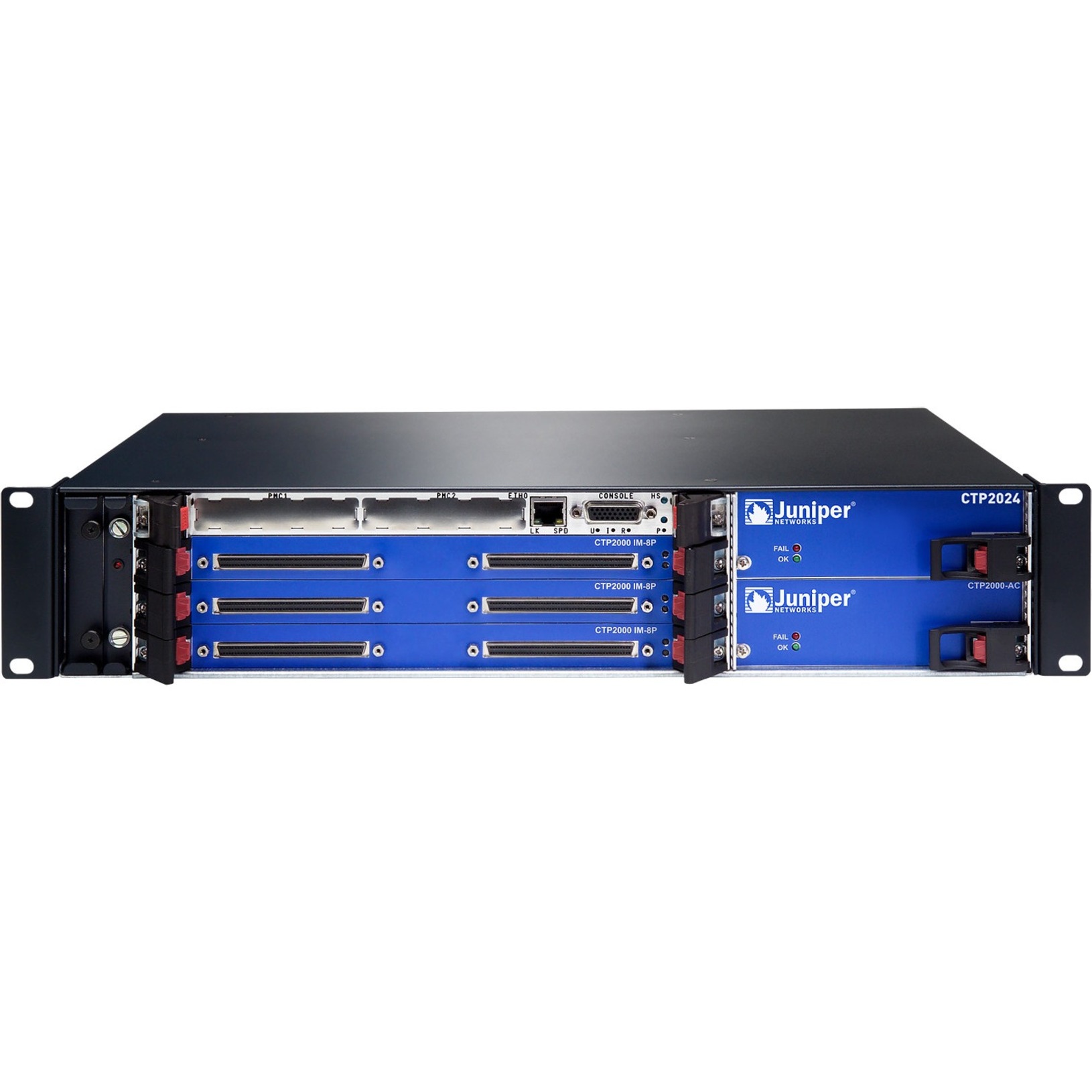Juniper CTP2024 Router Chassis - 2 Ports - 2 RJ-45 Port(s) - 2 SFP (mini-GBIC) Slots - 1 GB - Gigabit Ethernet - 2U - Rack-mountable - 1 Year