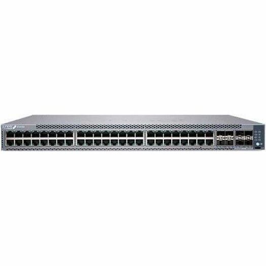 Juniper EX4100-48T Ethernet Switch - 48 Ports - Manageable - Gigabit Ethernet, 10 Gigabit Ethernet, 25 Gigabit Ethernet - 10/100/1000Base-T, 10GBase-X, 25GBase-X - 3 Layer Supported - Modular - Optical Fiber, Twisted Pair - 1U - Rack-mountable, Wall Mountable, Standalone - Lifetime Limited Warranty - TAA Compliant