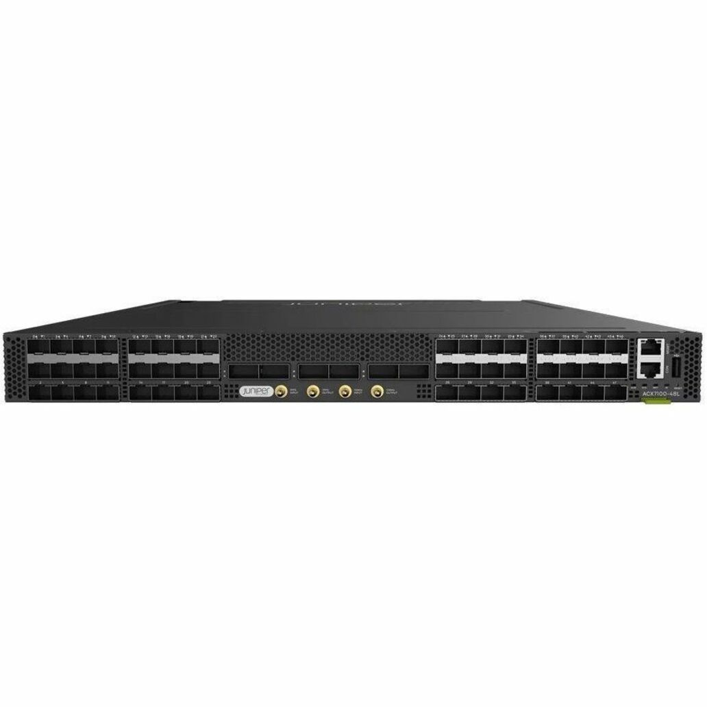 ACX 7100 DevID with 48 SFP56 / 6 QSFP56-DD multi-rate ports, AC PSU, AFO - 54 QSFP56-DD Slots, SFP56 Slots - 400 Gigabit Ethernet - IEEE 802.1ad, IEEE 802.1Q, IEEE 802.3ad - 1U - Rack-mountable