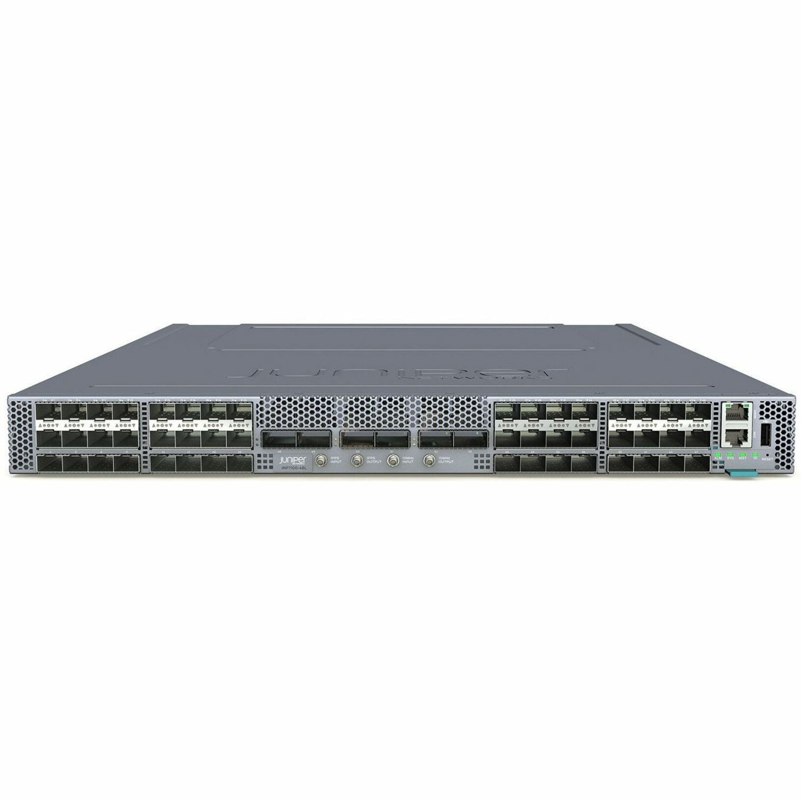ACX 7100 Chassis with 48 SFP56 / 6 QSFP56-DD multi-rate ports, AC PSU, AFO TAA - 54 QSFP56-DD Slots, SFP56 Slots - 400 Gigabit Ethernet - IEEE 802.1ad, IEEE 802.1Q, IEEE 802.3ad - 1U - Rack-mountable - TAA Compliant