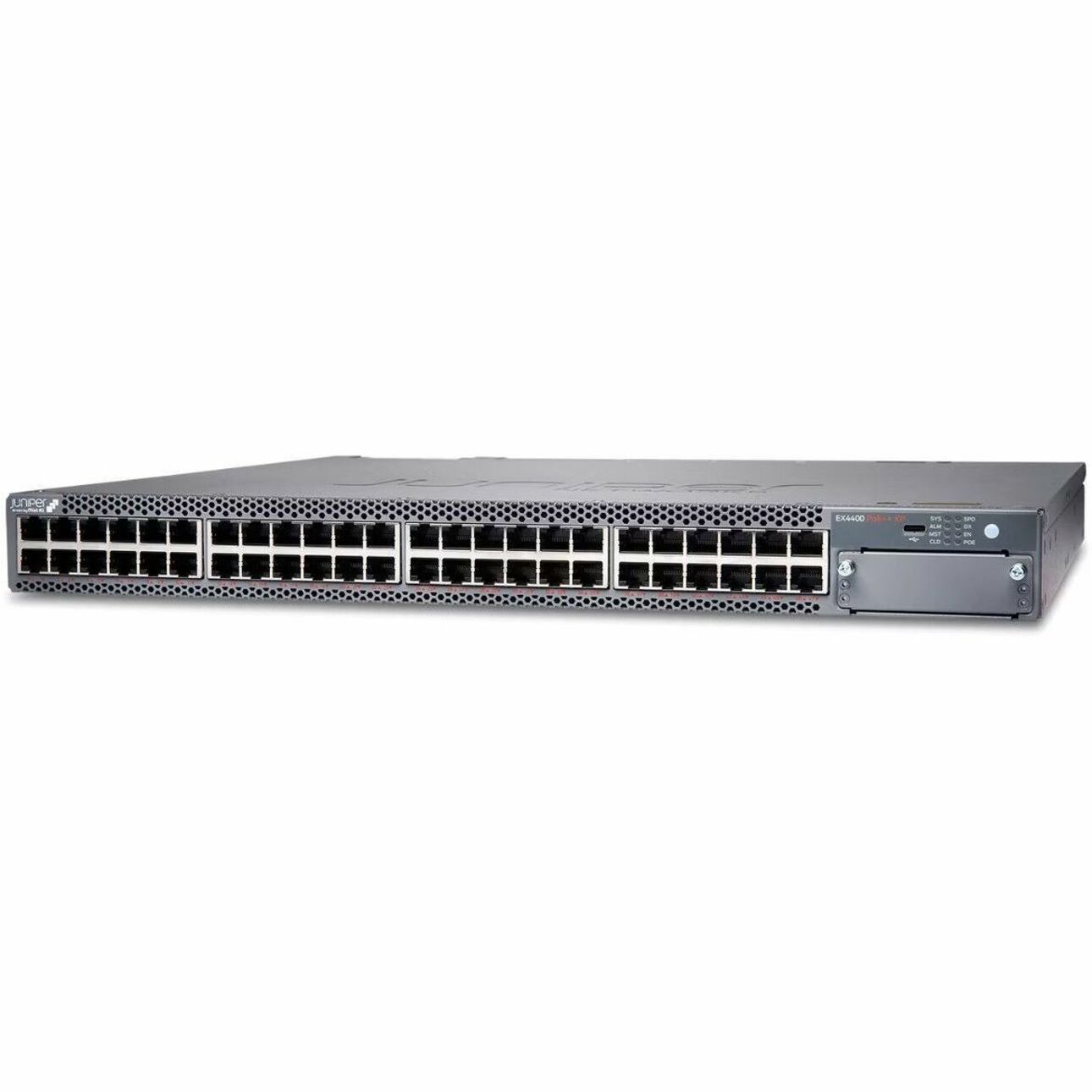 Juniper EX4400 Ethernet Switch - 48 Ports - Manageable - Gigabit Ethernet - 10/100/1000Base-T - 3 Layer Supported - Modular - 3600 W PoE Budget - Twisted Pair - PoE Ports - 1U - Standalone, Wall Mountable, Rack-mountable - Lifetime Limited Warranty