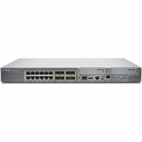 Juniper SRX1500 Network Security/Firewall Appliance - 12 Port - 10/100/1000Base-T - Gigabit Ethernet - AES (256-bit), SHA-256, 3DES, SHA-1, MD5, DES - 12 x RJ-45 - 11 Total Expansion Slots - 1U - Rack-mountable