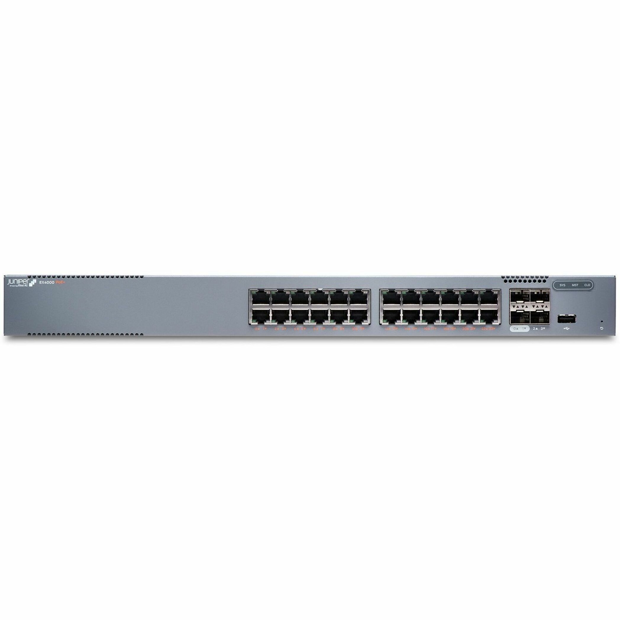 Juniper EX4000-24P Ethernet Switch - 24 Ports - Manageable - Gigabit Ethernet, 10 Gigabit Ethernet - 1000Base-T, 10GBase-X -
