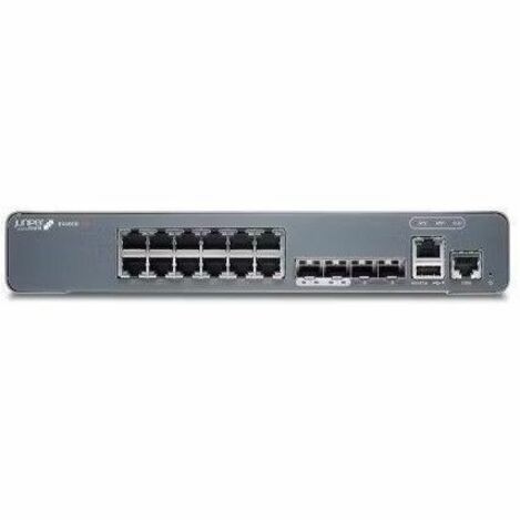 Juniper EX4000-12P Ethernet Switch - 12 Ports - Manageable - Gigabit Ethernet, 10 Gigabit Ethernet - 1000Base-T, 10GBase-X - 3 Layer Supported - 34 W Power Consumption - 240 W PoE Budget - Twisted Pair, Optical Fiber - PoE Ports - Rack-mountable, Wall Mountable, Magnetic Mount, DIN Rail Mountable, Compact - Lifetime Limited Warranty