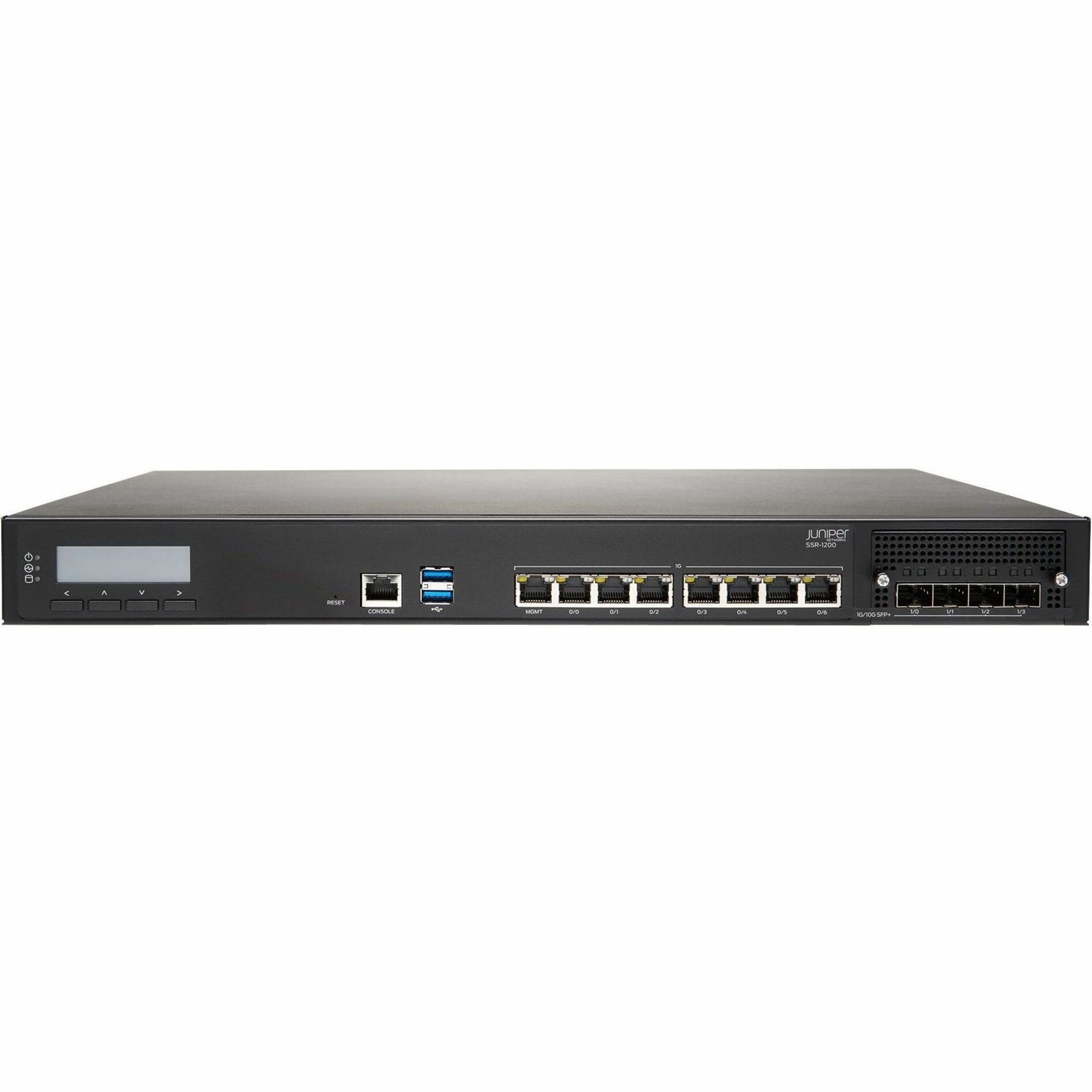 Juniper SSR1200 Router Chassis - 7 Ports - 7 RJ-45 Port(s) - Management Port - 4 SFP+ Slots - 64 GB - 10 Gigabit Ethernet - 1U - Rack-mountable Lifetime Warranty - TAA Compliant