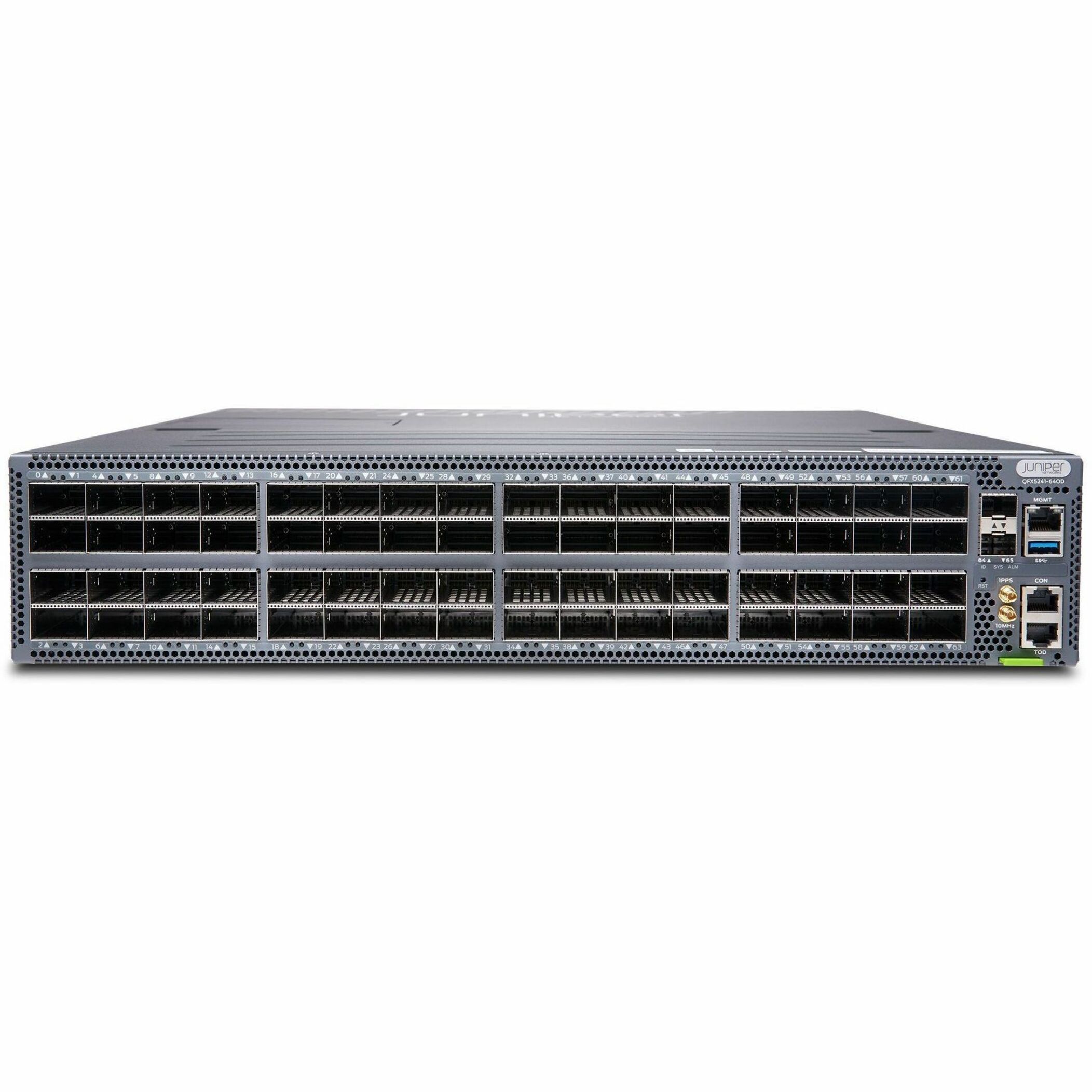 Juniper QFX5241-64OD Layer 3 Switch - Manageable - 800 Gigabit Ethernet - 3 Layer Supported - 2116 W Power Consumption - Optical Fiber - 2U - Rack-mountable - 1 Year Limited Warranty - TAA Compliant