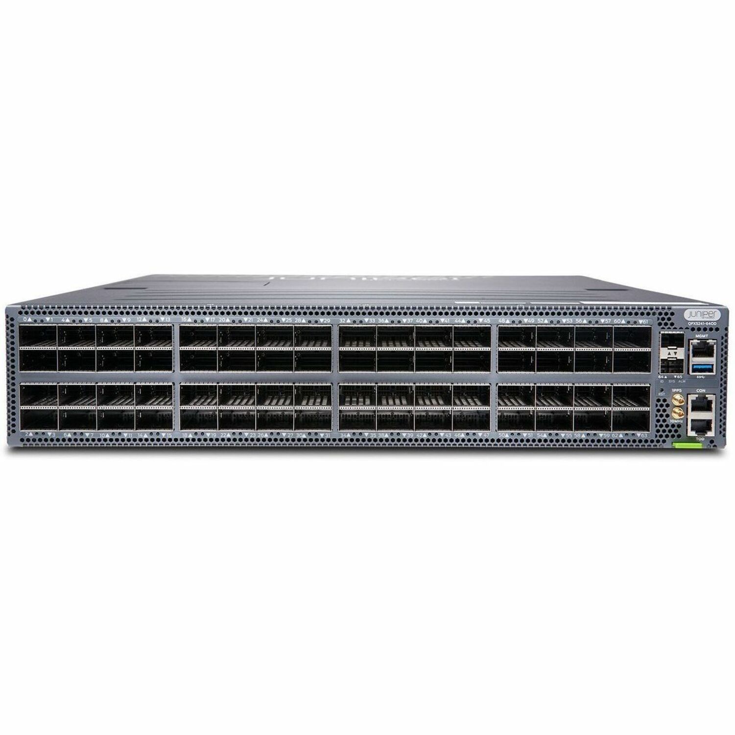 Juniper QFX5241-64OD Switch Chassis - Manageable - 800 Gigabit Ethernet - 3 Layer Supported - 2116 W Power Consumption - Optical Fiber - 2U - Rack-mountable - 1 Year Limited Warranty - TAA Compliant